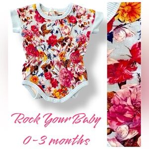 VGUC Floral Baby Romper (0-3 mos)